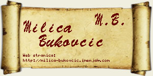 Milica Bukovčić vizit kartica